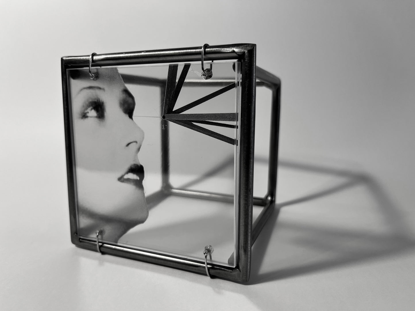 Keeping in Line, metal sculpture triptych, original design by artandshadow, Constructivism style