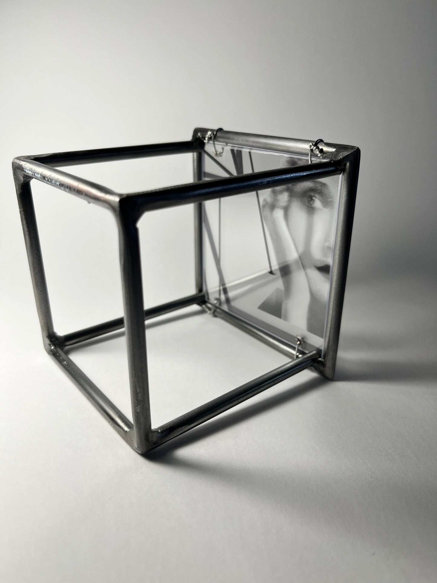 Keeping in Line, metal sculpture triptych, original design by artandshadow, Constructivism style