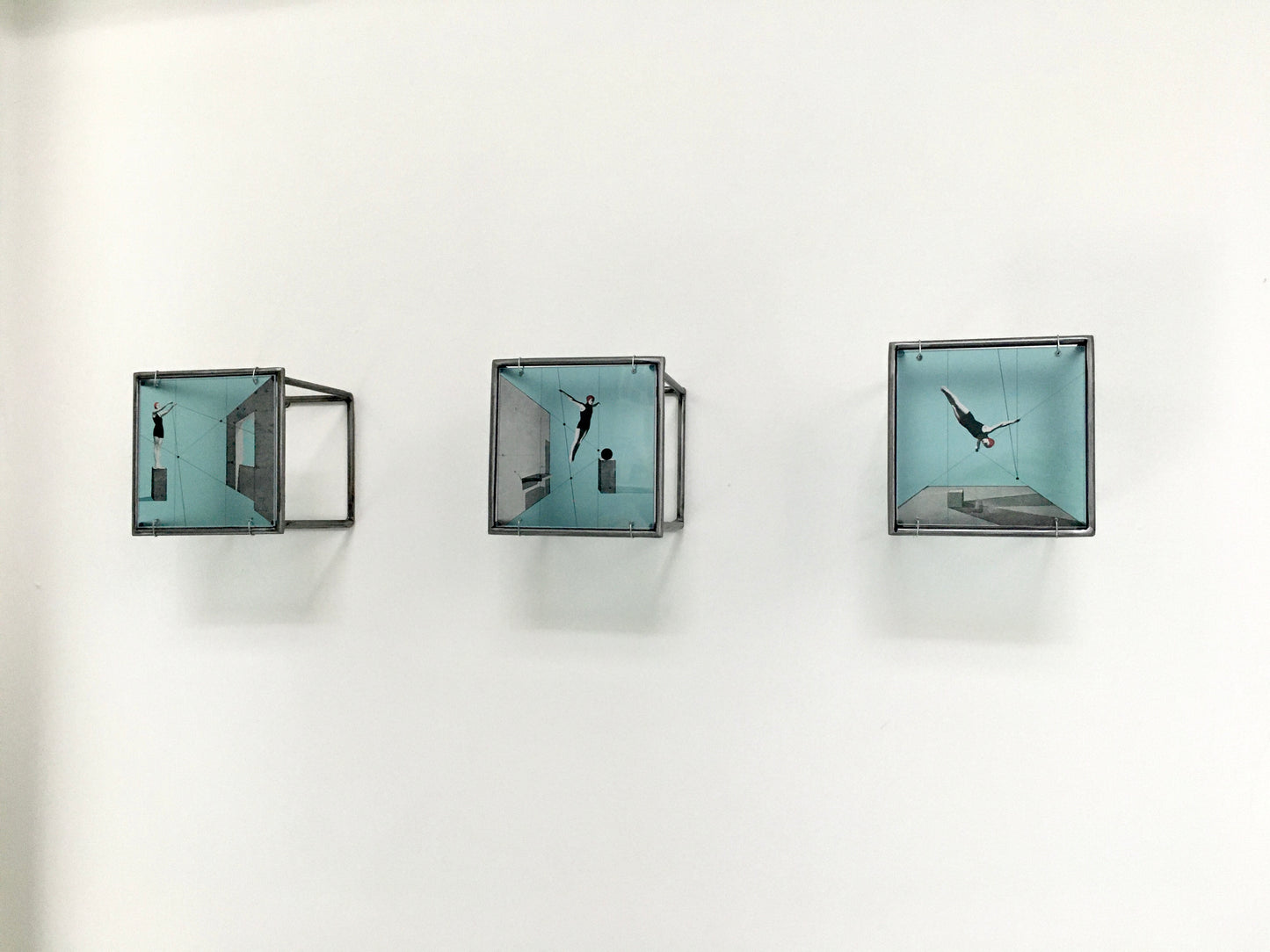 Into the Blue Triptych metal wall art
