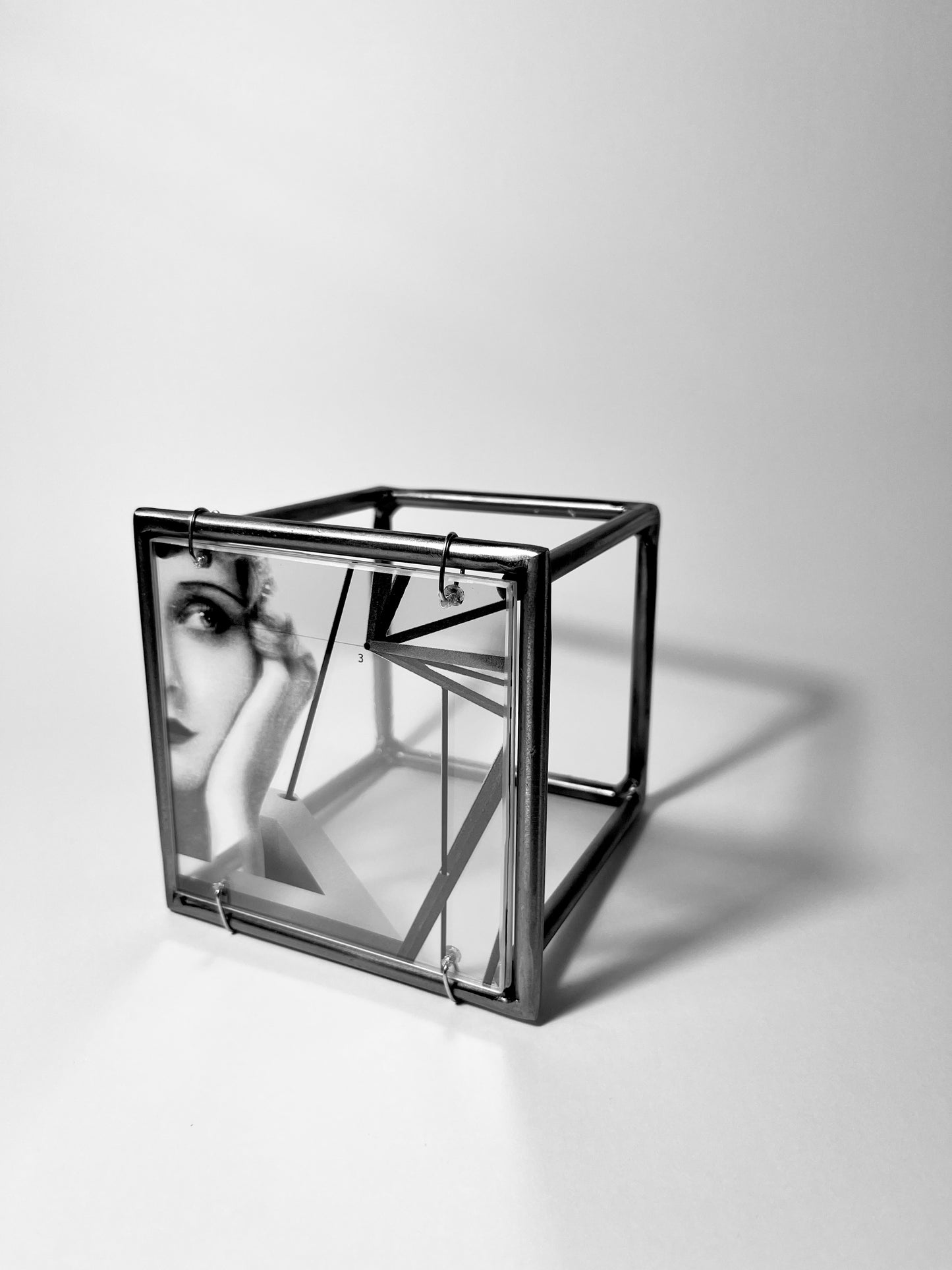 Keeping in Line, metal sculpture triptych, original design by artandshadow, Constructivism style