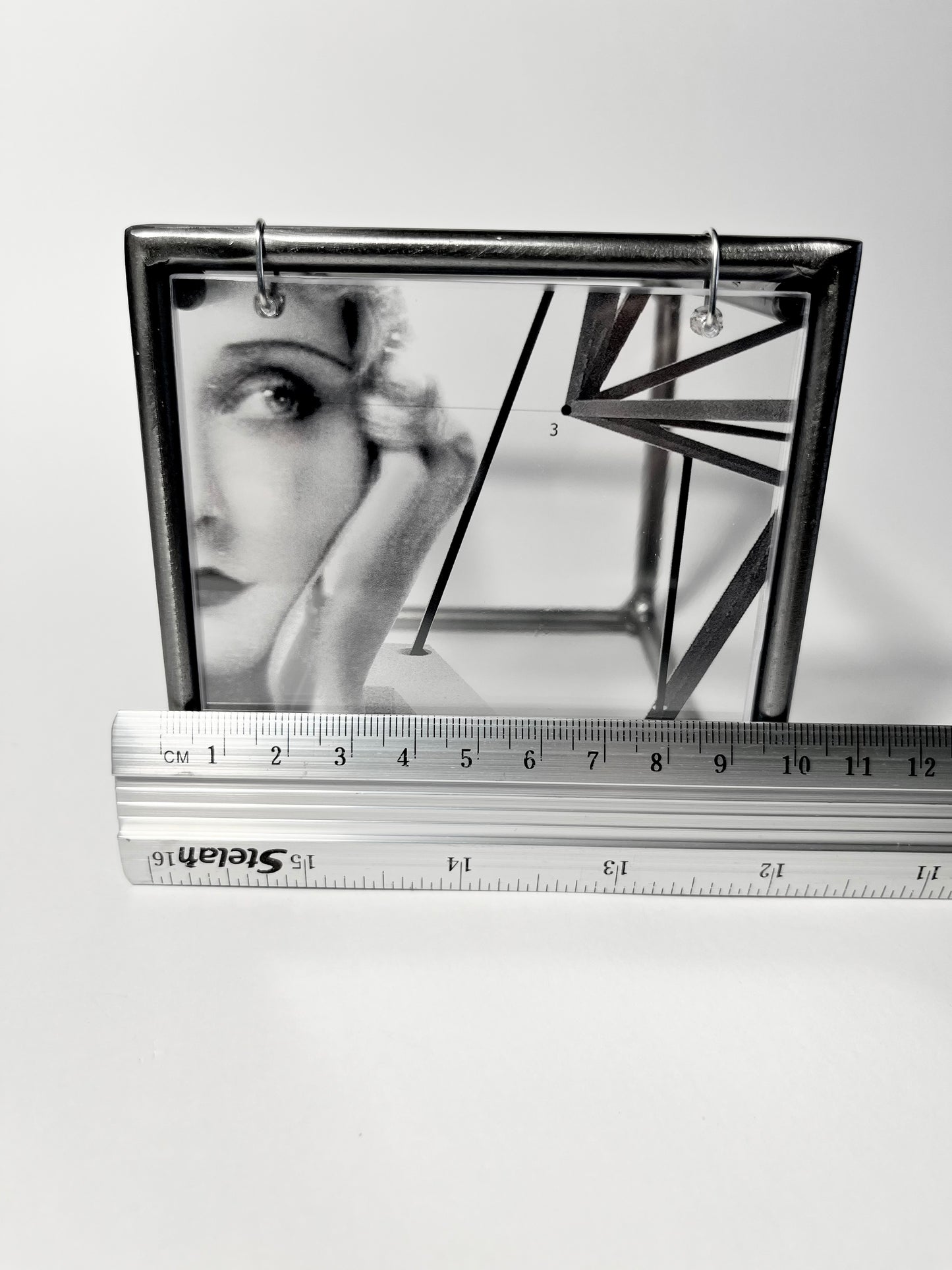 Keeping in Line, metal sculpture triptych, original design by artandshadow, Constructivism style