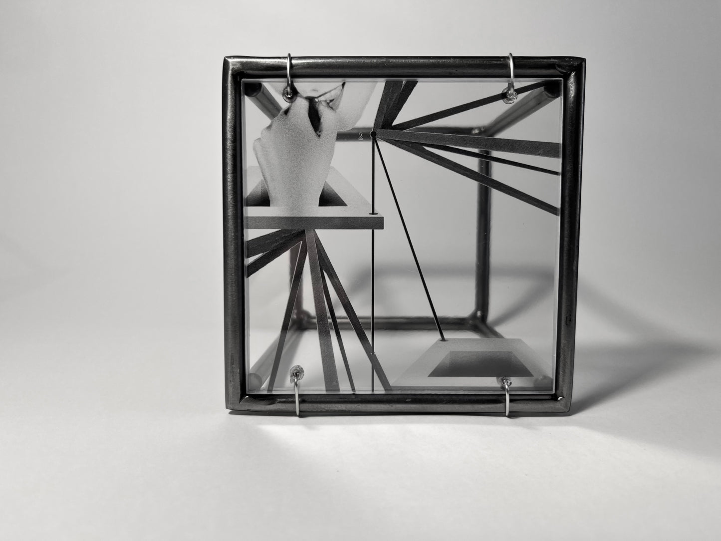 Keeping in Line, metal sculpture triptych, original design by artandshadow, Constructivism style
