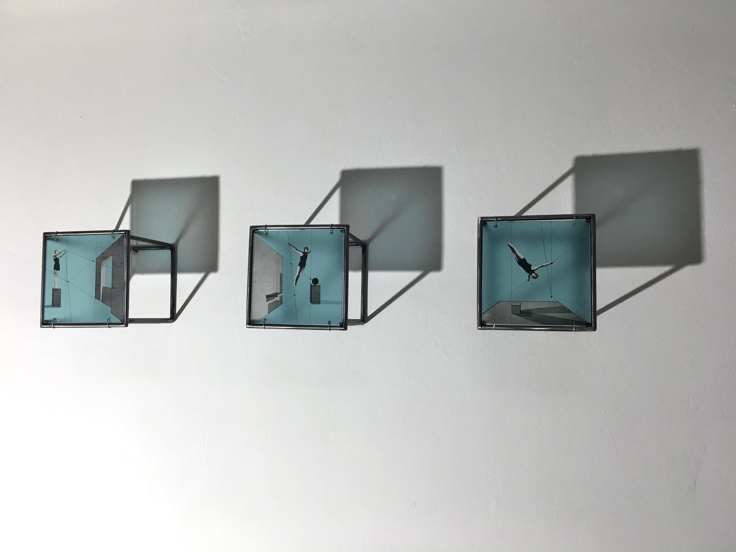 Into the Blue Triptych metal wall art