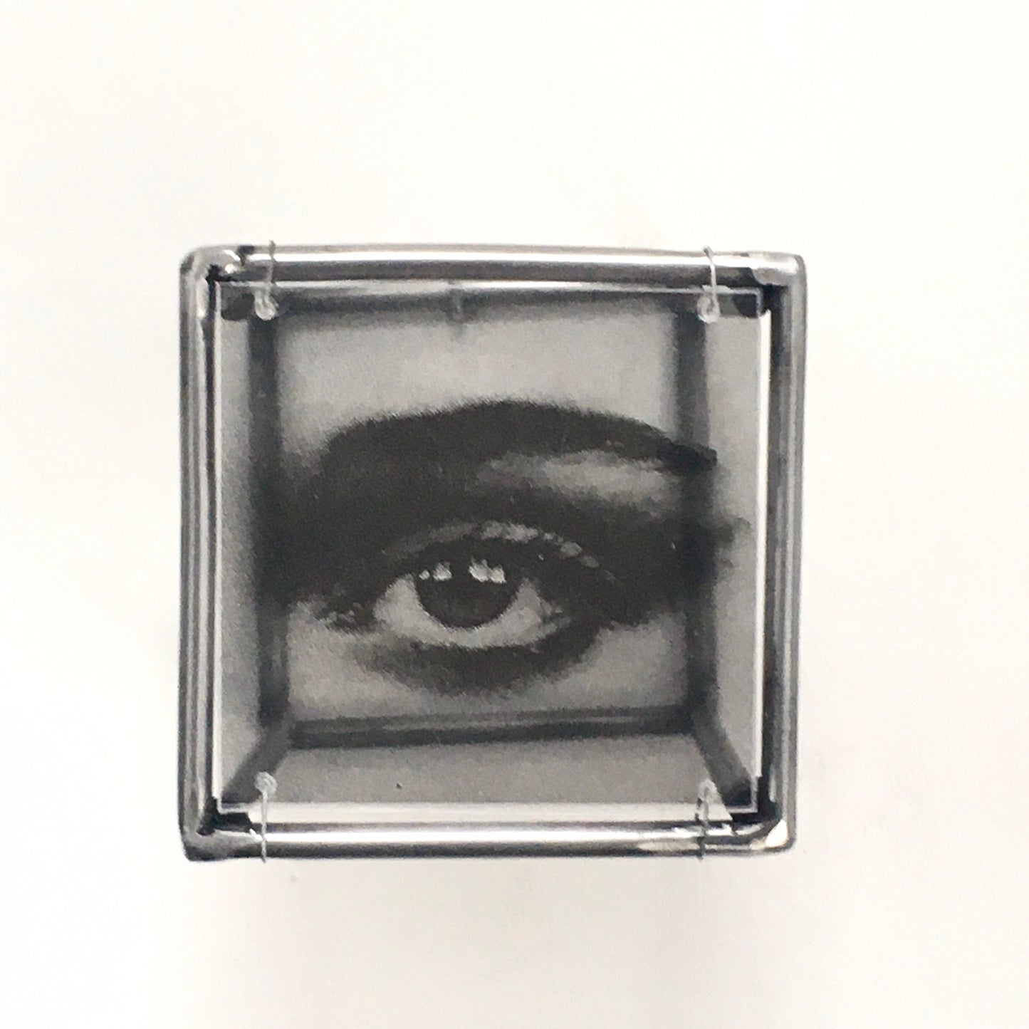 Eye, wall art sculpture, metal, art print and plexiglass, Mixed media art object. Ideal gift for a couple. - artandshadow