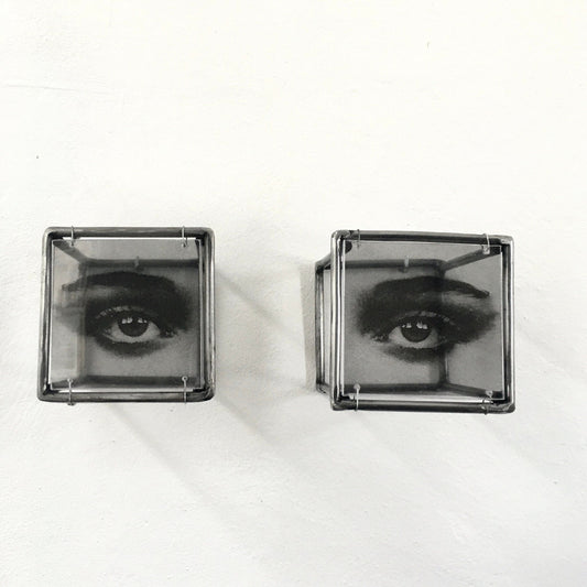 Eye, wall art sculpture, metal, art print and plexiglass, Mixed media art object. Ideal gift for a couple. - artandshadow