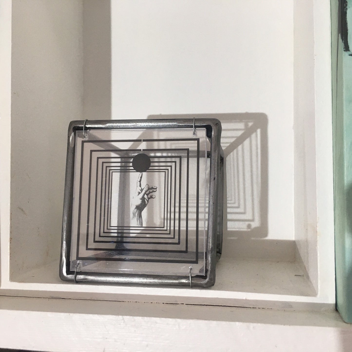 Op art wall decor, metal, plexiglass, sculpture. Home office art decor gift. - artandshadow