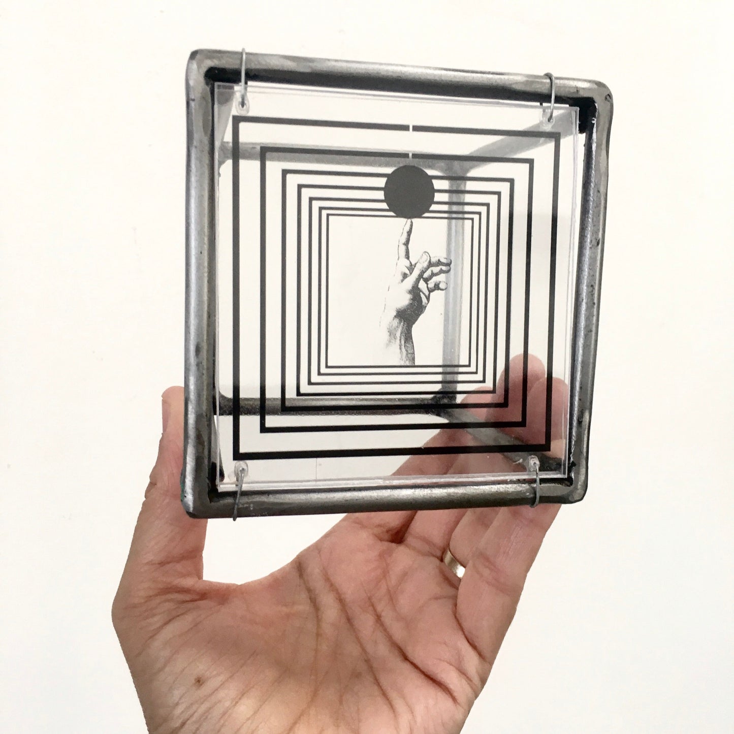 Op art wall decor, metal, plexiglass, sculpture. Home office art decor gift. - artandshadow