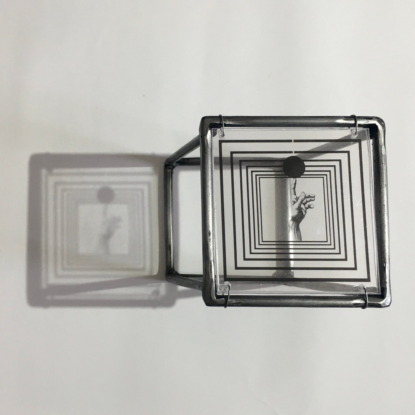 Op art wall decor, metal, plexiglass, sculpture. Home office art decor gift. - artandshadow