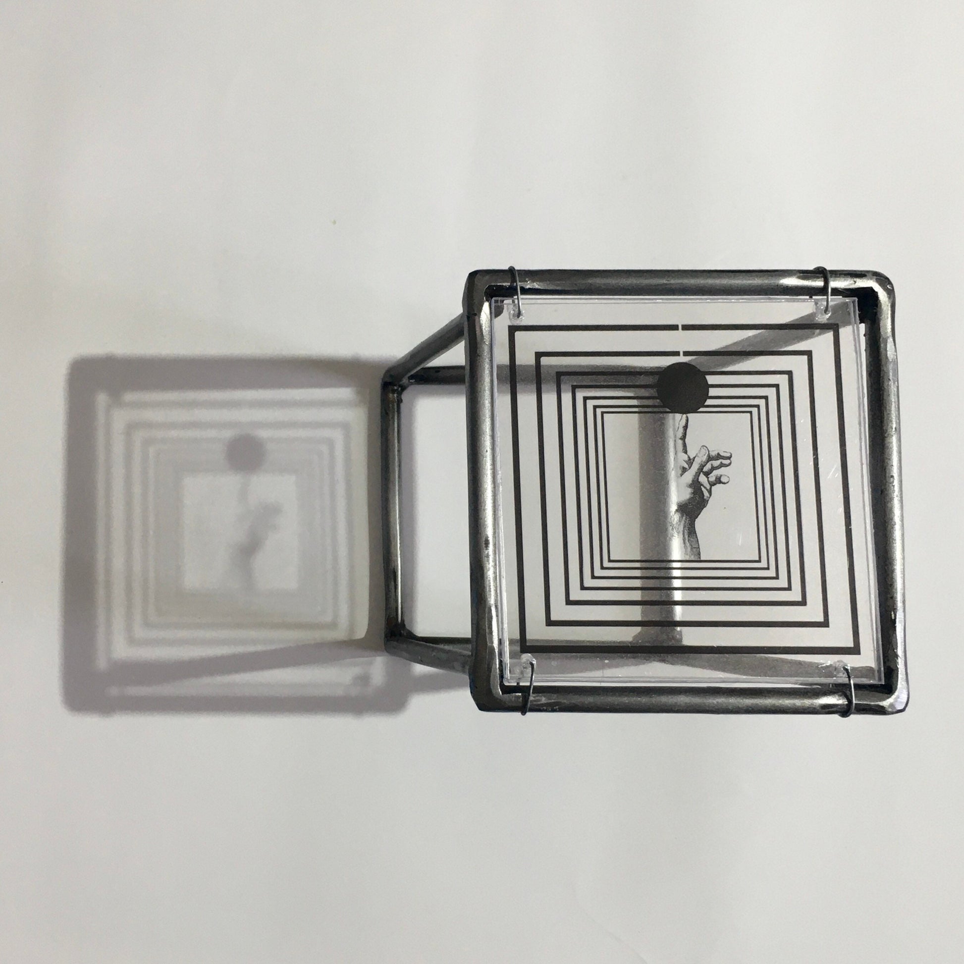 Op art wall decor, metal, plexiglass, sculpture. Home office art decor gift. - artandshadow