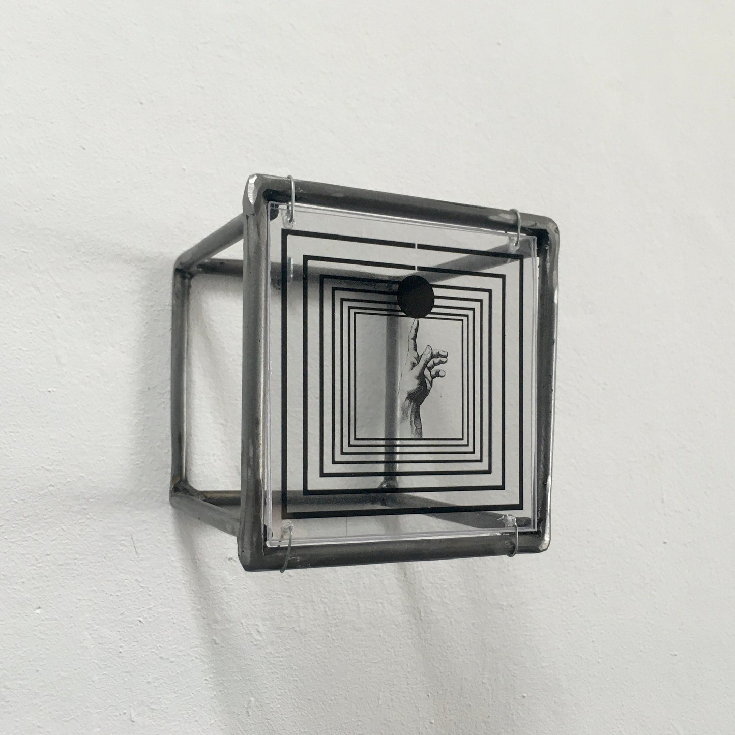 Op art wall decor, metal, plexiglass, sculpture. Home office art decor gift. - artandshadow