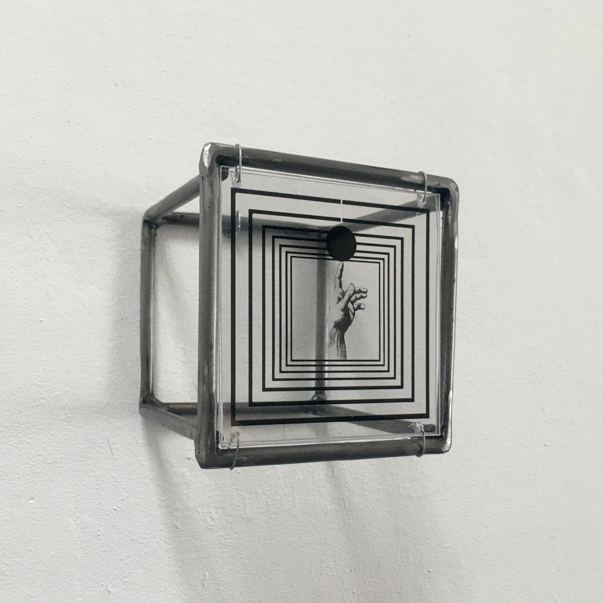 Op art wall decor, metal, plexiglass, sculpture. Home office art decor gift. - artandshadow