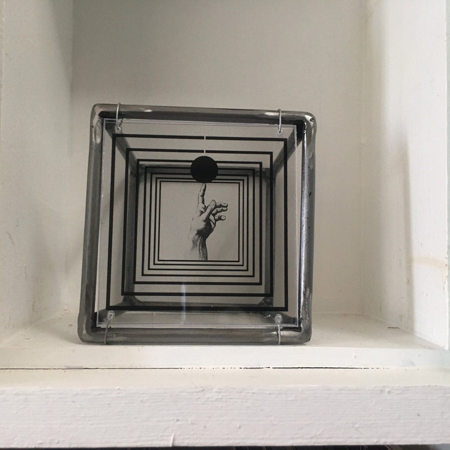 Op art wall decor, metal, plexiglass, sculpture. Home office art decor gift. - artandshadow