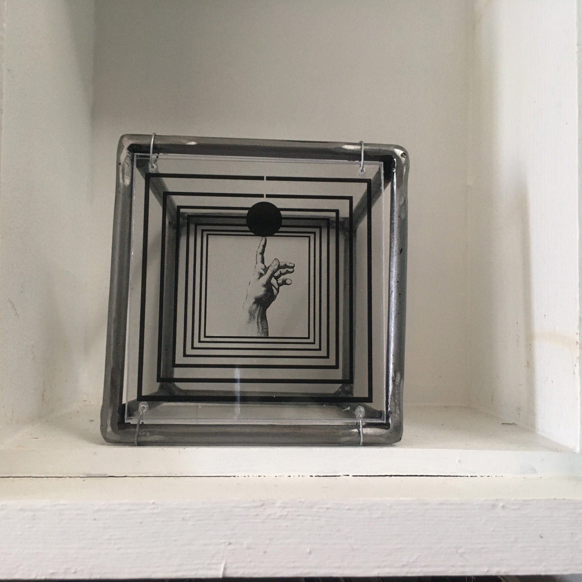 Op art wall decor, metal, plexiglass, sculpture. Home office art decor gift. - artandshadow