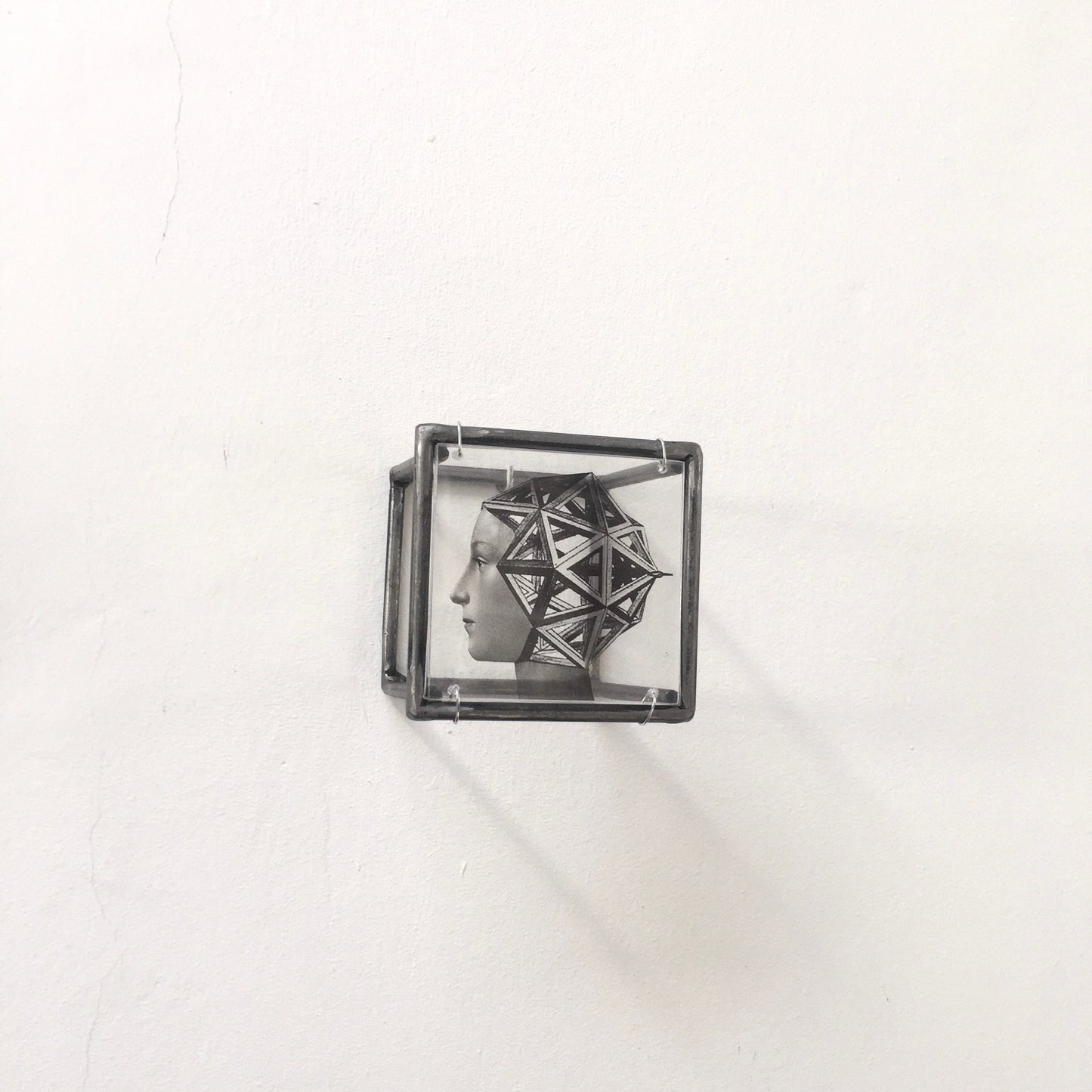 Wall or desk decor, metal sculpture, original collage print, geometric and Renaissance, Italian art. Aesthetic gift. - artandshadow