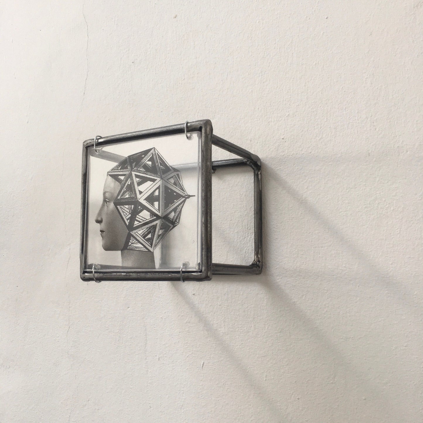 Wall or desk decor, metal sculpture, original collage print, geometric and Renaissance, Italian art. Aesthetic gift. - artandshadow