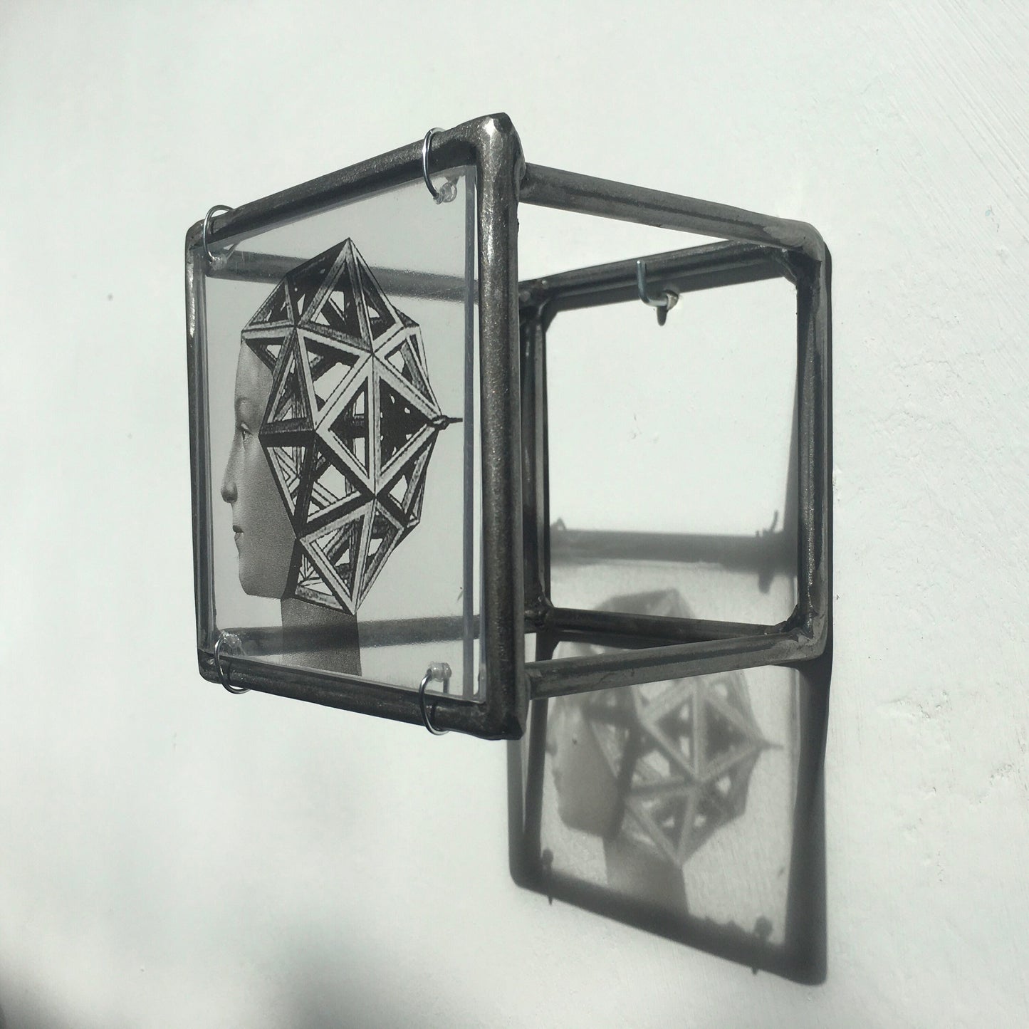 Wall or desk decor, metal sculpture, original collage print, geometric and Renaissance, Italian art. Aesthetic gift. - artandshadow
