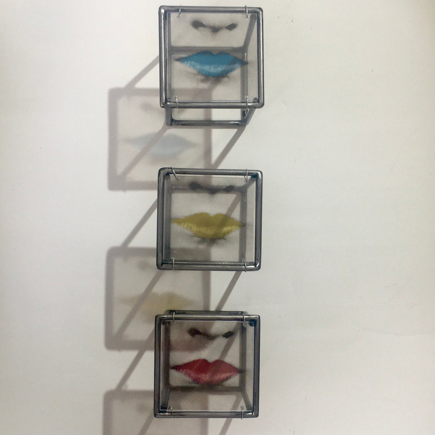 Pop art, lip design, art and shadow, metal wall sculpture. Contemporary home, office gift. - artandshadow