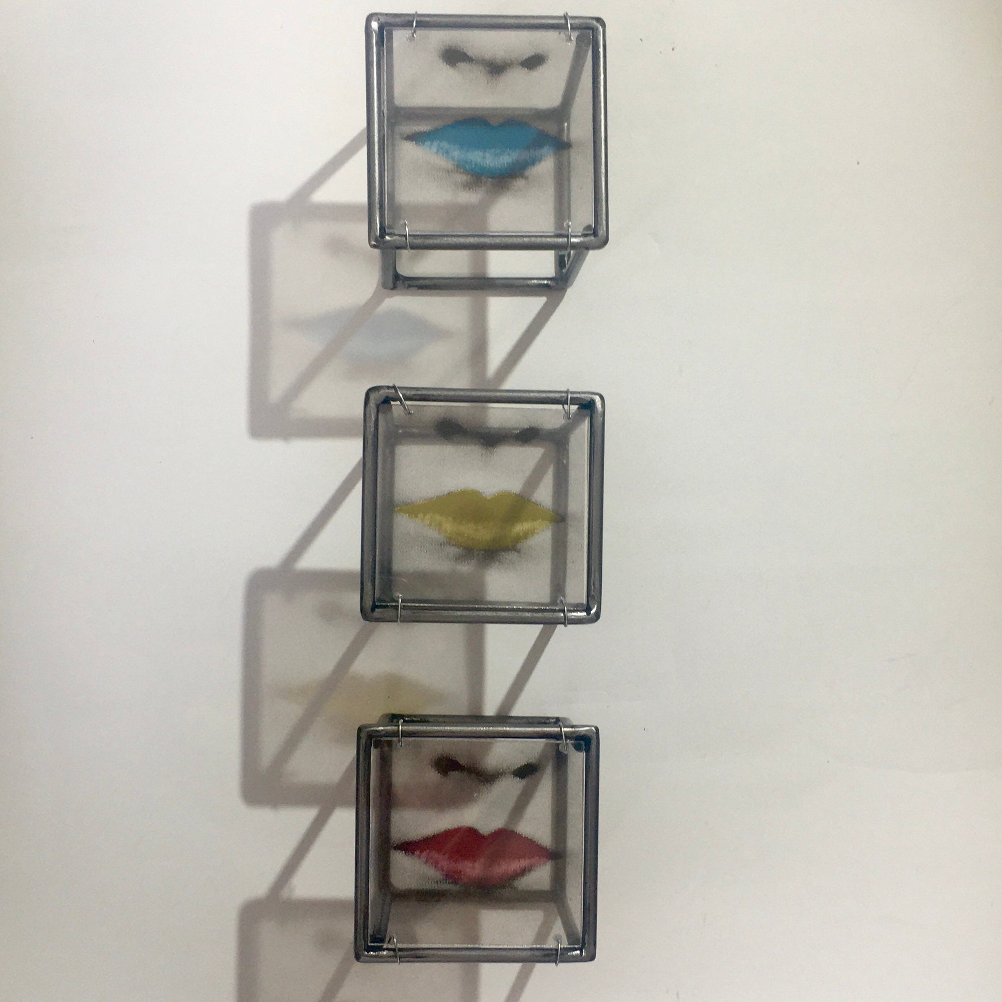 Pop art, lip design, art and shadow, metal wall sculpture. Contemporary home, office gift. - artandshadow