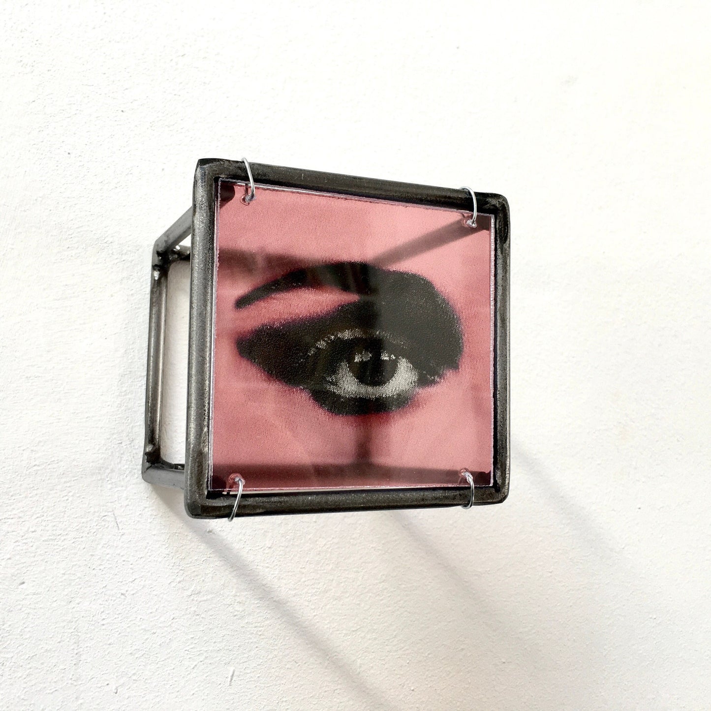 Pop art wall art, red eye, original design by Art and Shadow. Contemporary metal wall decor. Mother's day gift. - artandshadow
