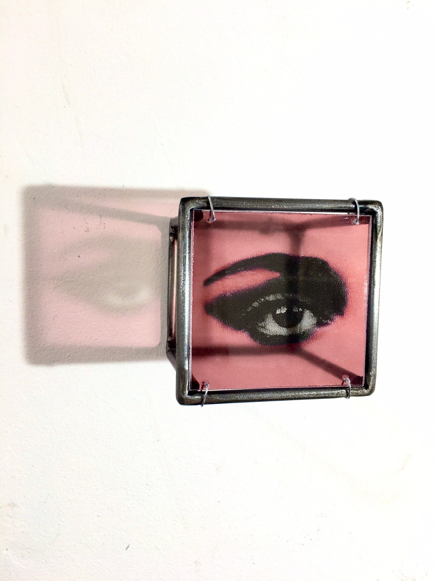 Pop art wall art, red eye, original design by Art and Shadow. Contemporary metal wall decor. Mother's day gift. - artandshadow