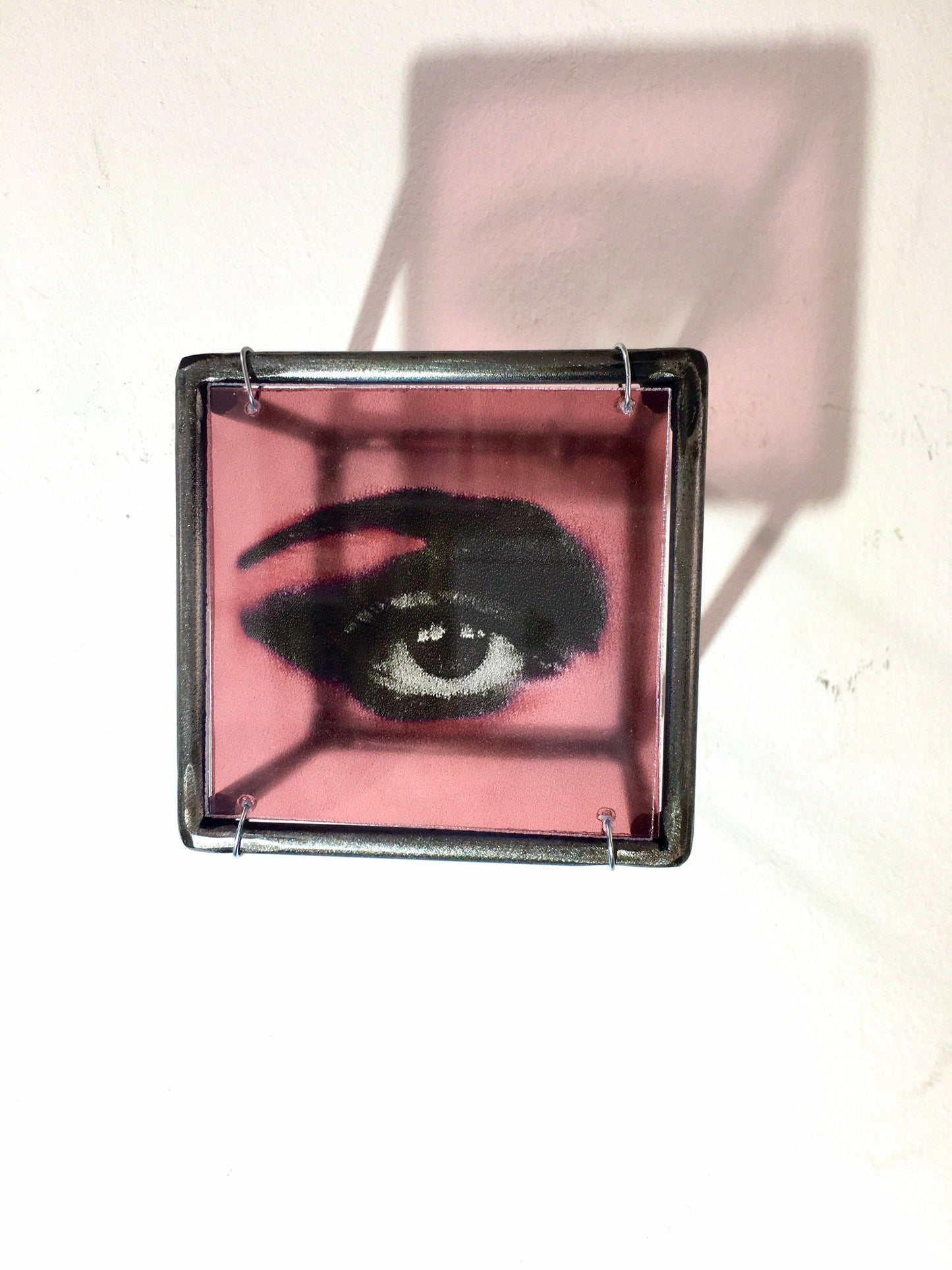 Pop art wall art, red eye, original design by Art and Shadow. Contemporary metal wall decor. Mother's day gift. - artandshadow