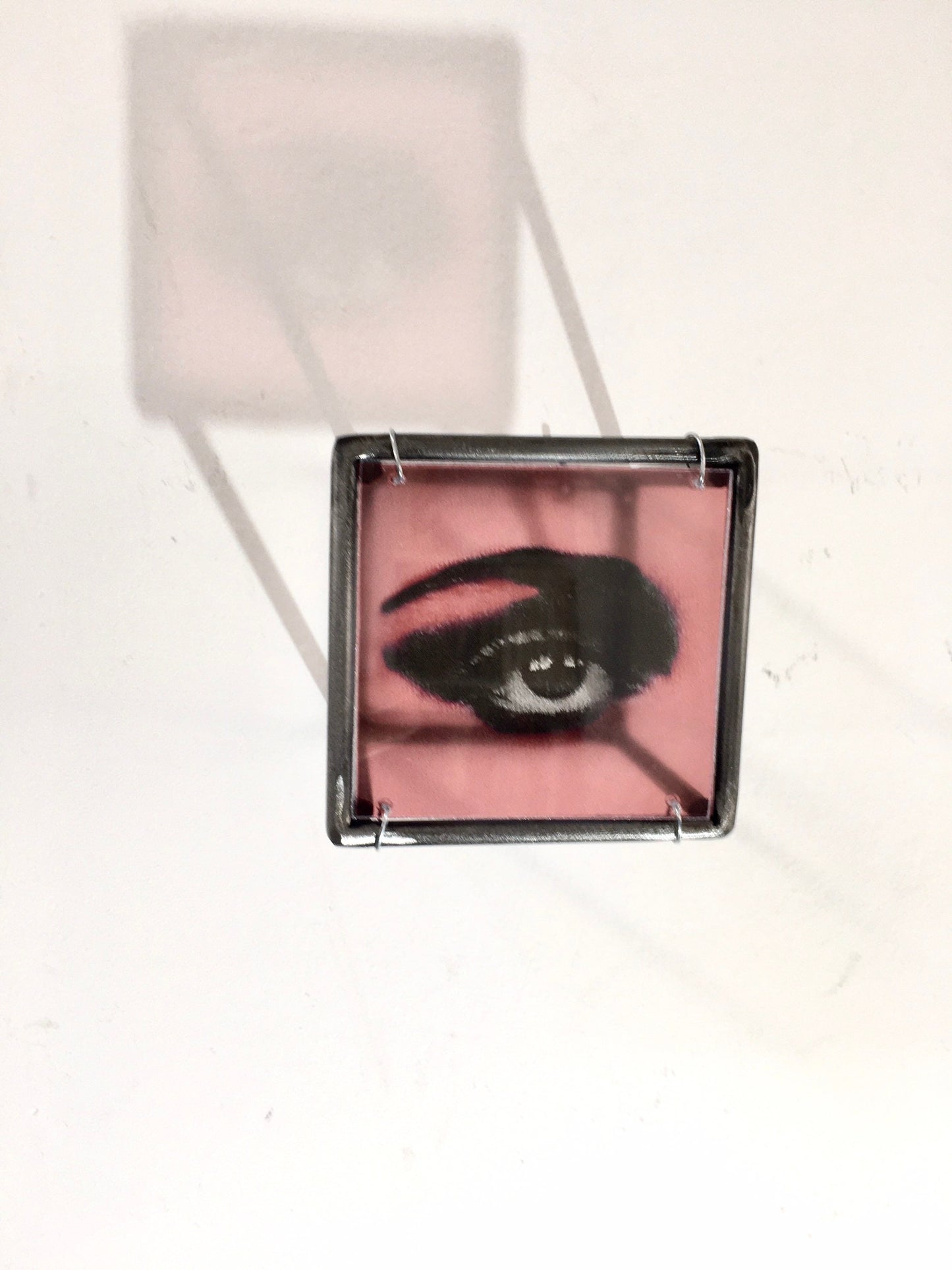 Pop art wall art, red eye, original design by Art and Shadow. Contemporary metal wall decor. Mother's day gift. - artandshadow