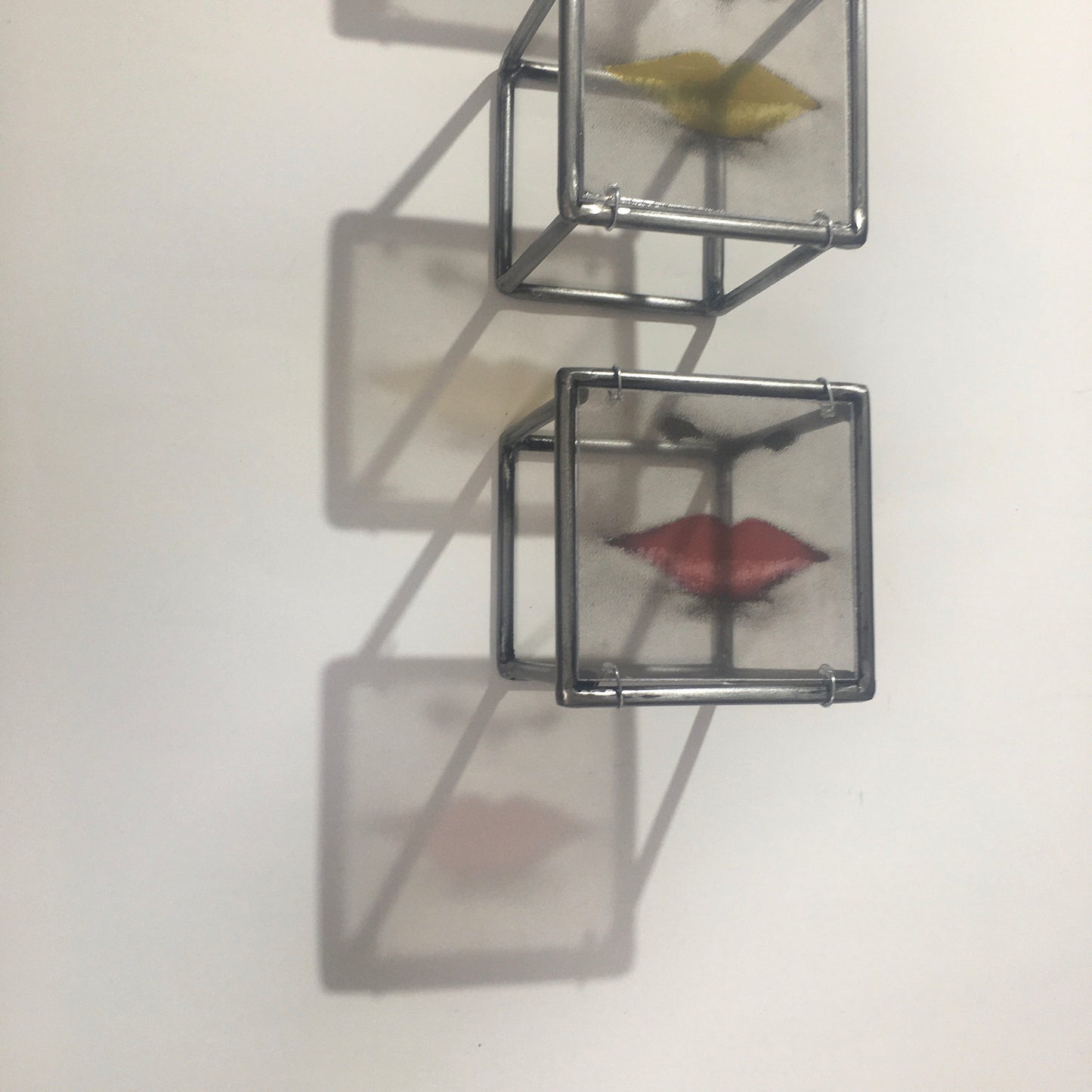 Pop art, lip design, art and shadow, metal wall sculpture. Contemporary home, office gift. - artandshadow