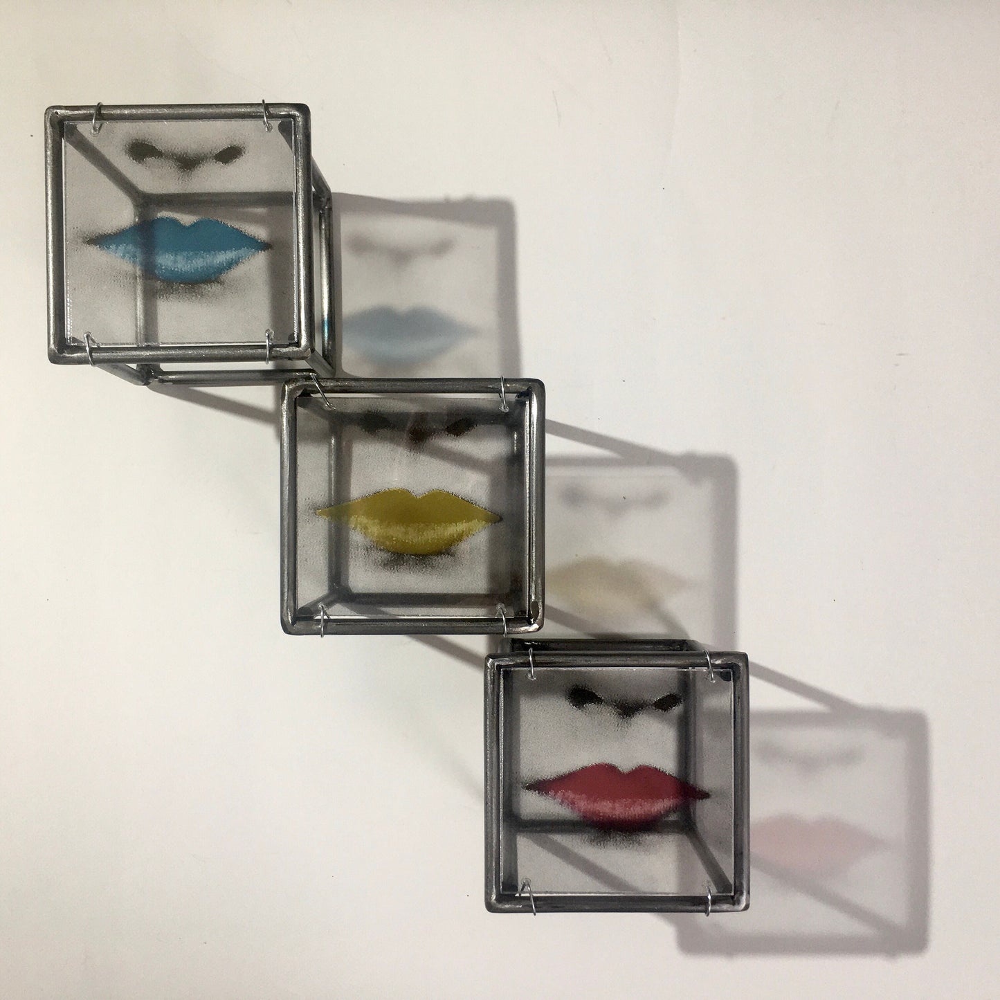 Pop art, lip design, art and shadow, metal wall sculpture. Contemporary home, office gift. - artandshadow
