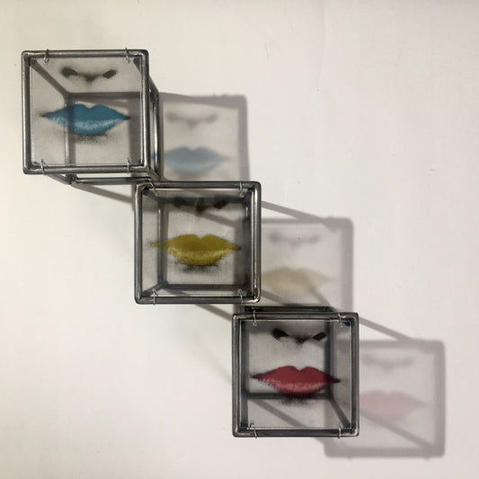 Pop art, lip design, art and shadow, metal wall sculpture. Contemporary home, office gift. - artandshadow