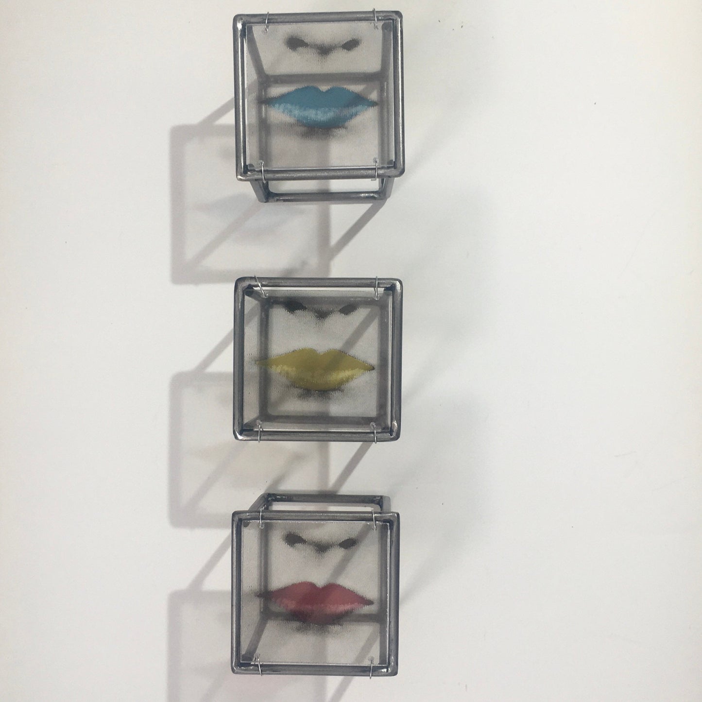 Pop art, lip design, art and shadow, metal wall sculpture. Contemporary home, office gift. - artandshadow