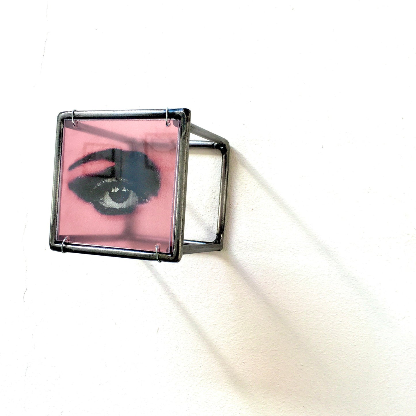 Pop art wall art, red eye, original design by Art and Shadow. Contemporary metal wall decor. Mother's day gift. - artandshadow