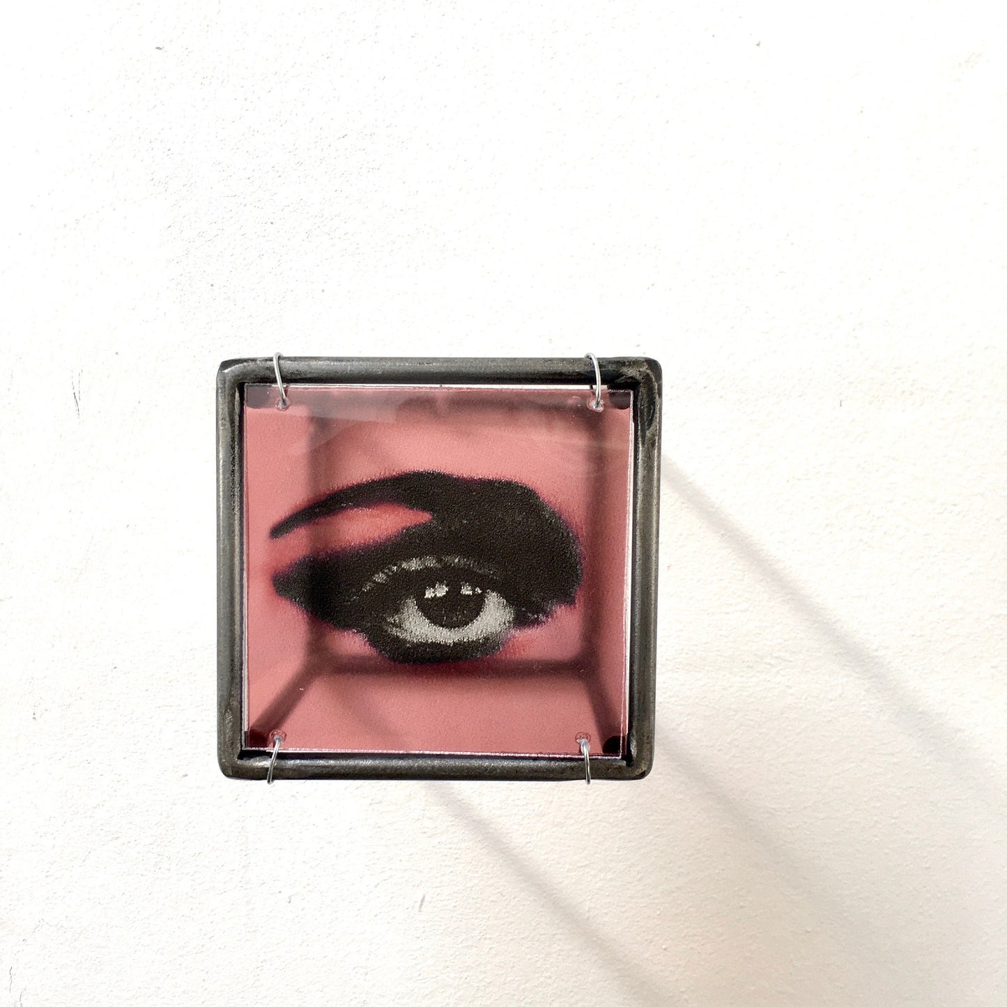Pop art wall art, red eye, original design by Art and Shadow. Contemporary metal wall decor. Mother's day gift. - artandshadow