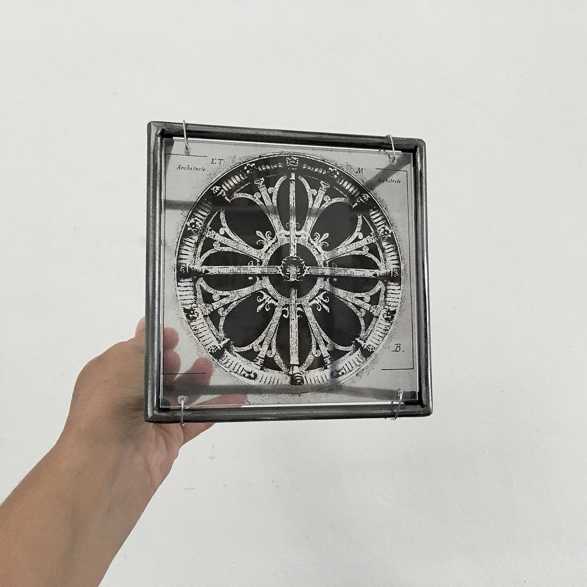 Modern Interior Metal Wall Art Sculpture Rose Window Diptych - Architectural wall art Artandshadow
