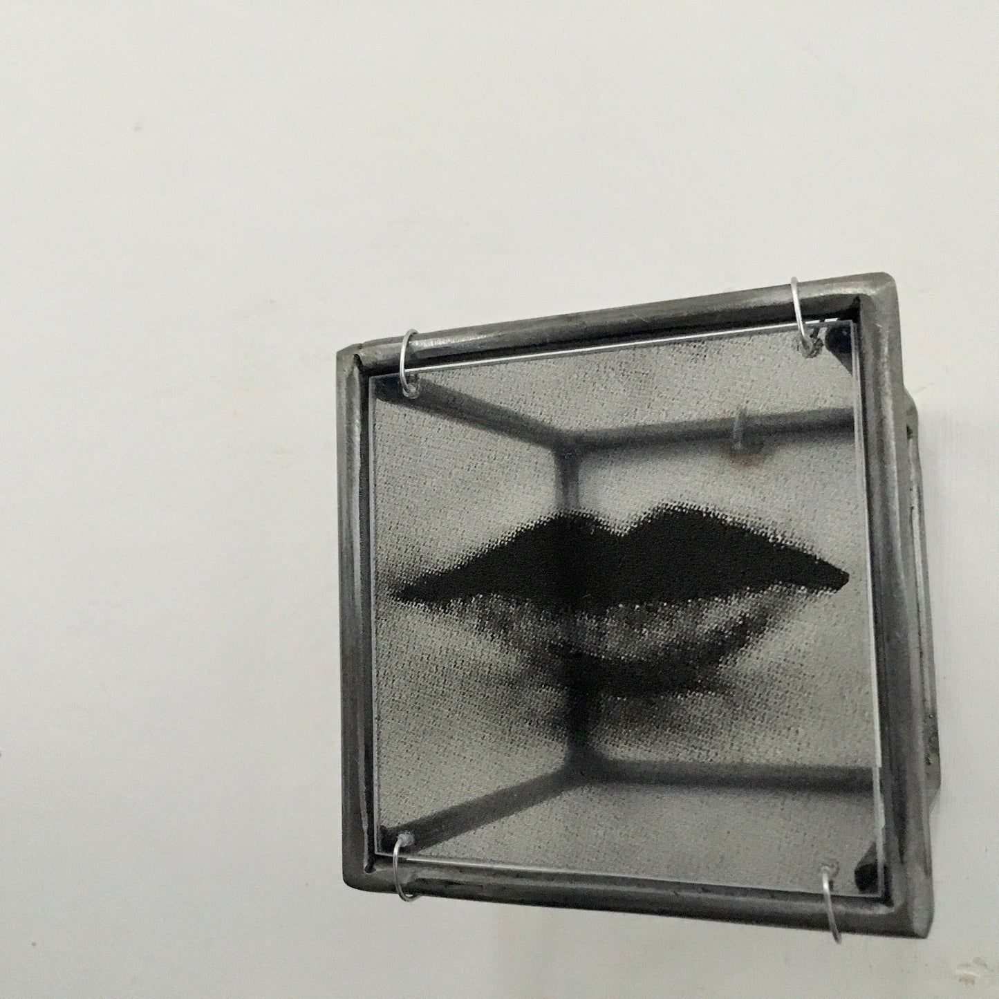 Cubic metal wall sculpture. Lips, clear elaborated print. Uncommon gift. - artandshadow