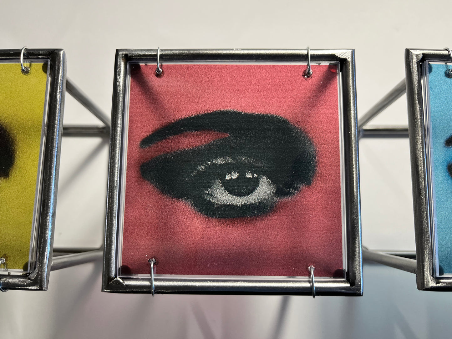 Modern Interior Metal Wall Art Sculpture Pop Art Lips Triptych — Three Colours, One Iconic Kiss Artandshadow