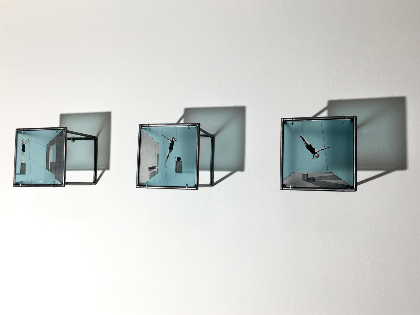 Into the Blue Triptych metal wall art