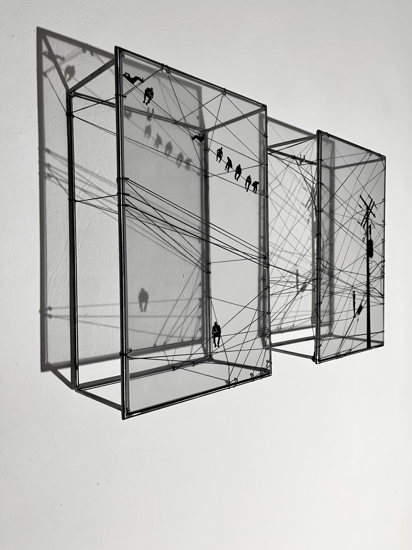 Numbered Limited Edition Wall Sculpture Free Like a Bird: Limited Edition Metal & String Art Diptych Artandshadow