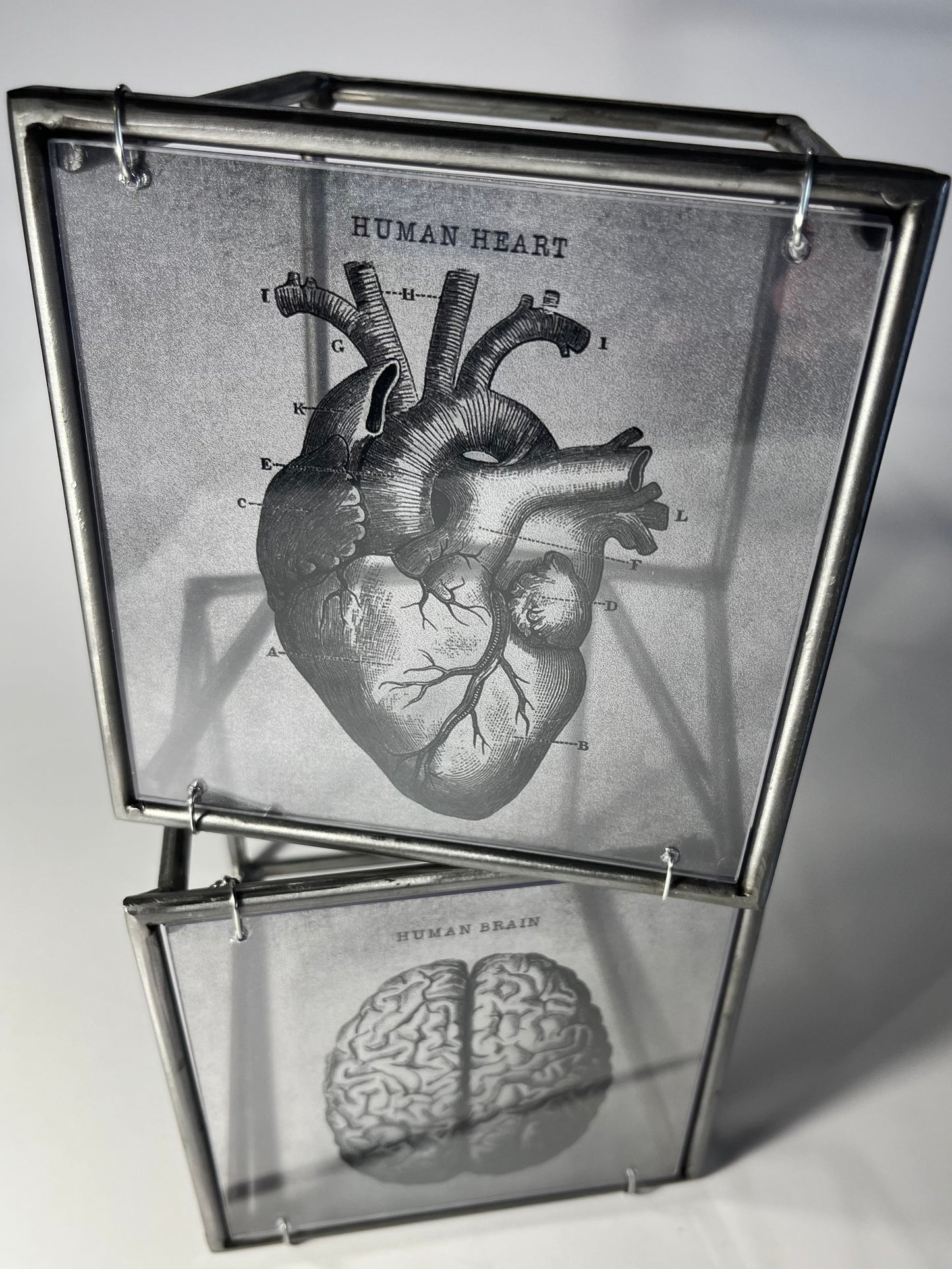 Modern Interior Metal Wall Art Sculpture Thinking of You with All My Heart: Sculpture Diptych Artandshadow
