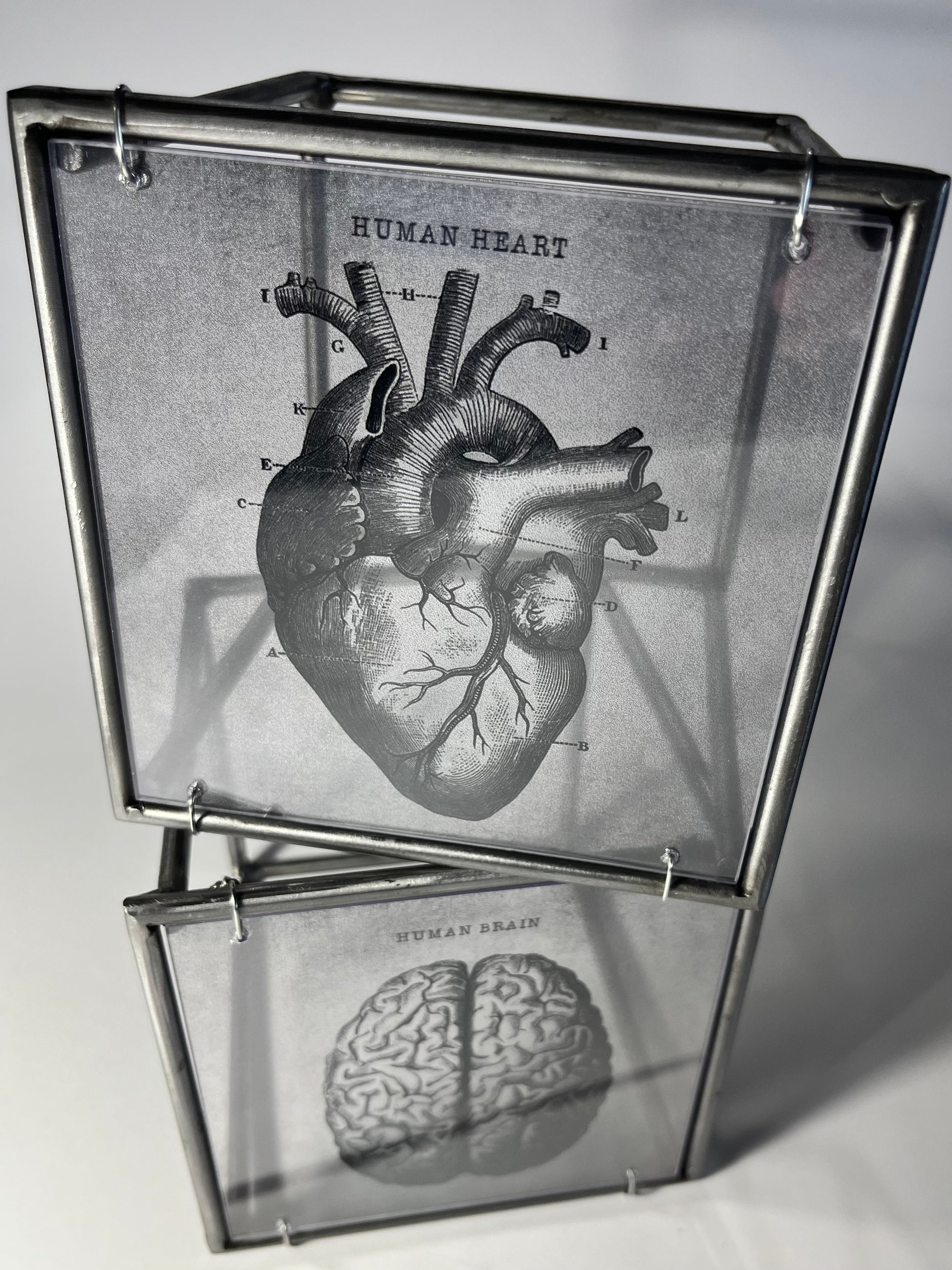 Modern Interior Metal Wall Art Sculpture Thinking of You with All My Heart: Sculpture Diptych Artandshadow
