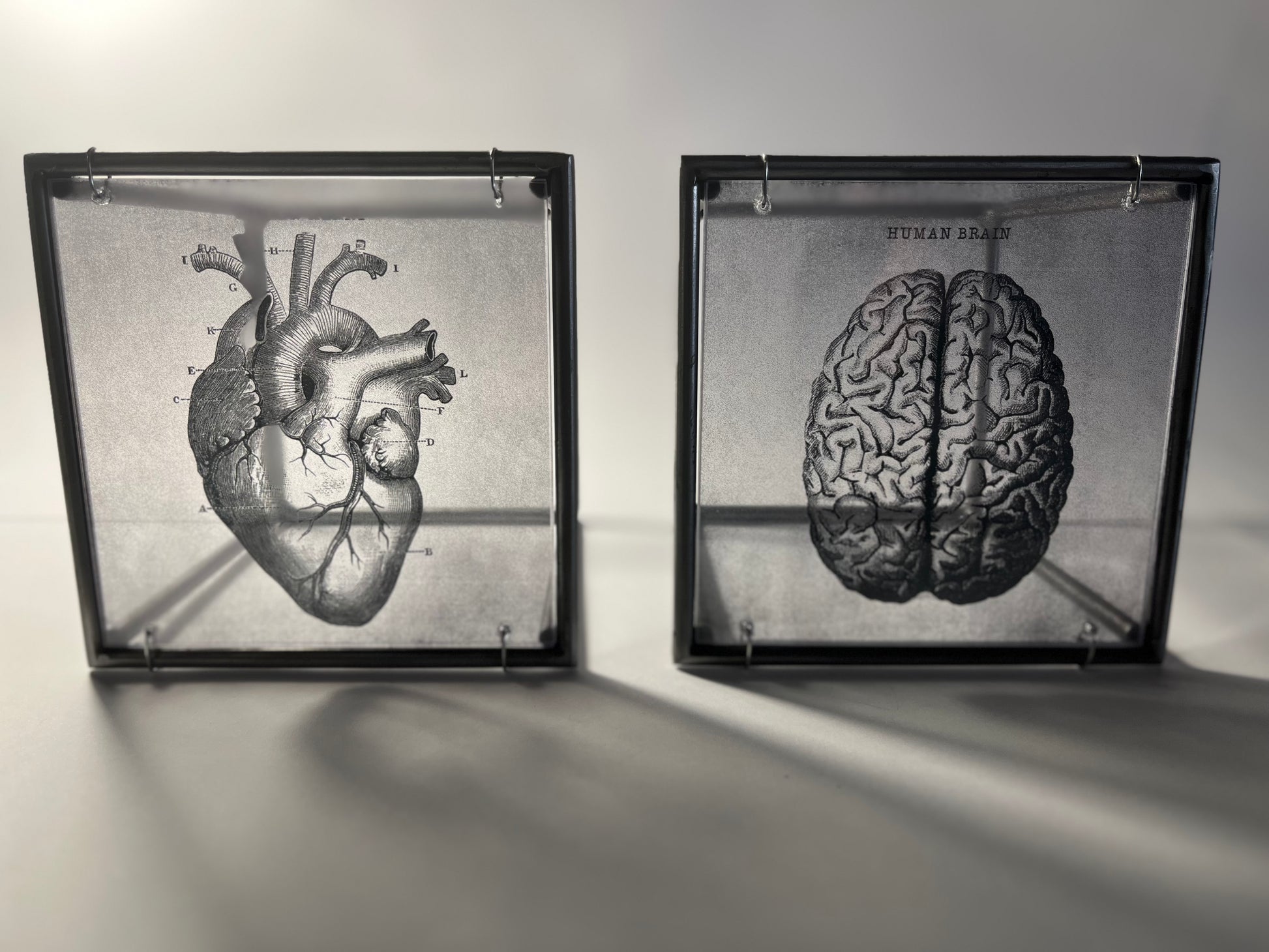 Modern Interior Metal Wall Art Sculpture Thinking of You with All My Heart: Sculpture Diptych Artandshadow