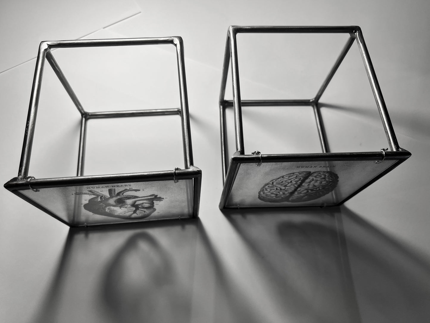 Modern Interior Metal Wall Art Sculpture Thinking of You with All My Heart: Sculpture Diptych Artandshadow