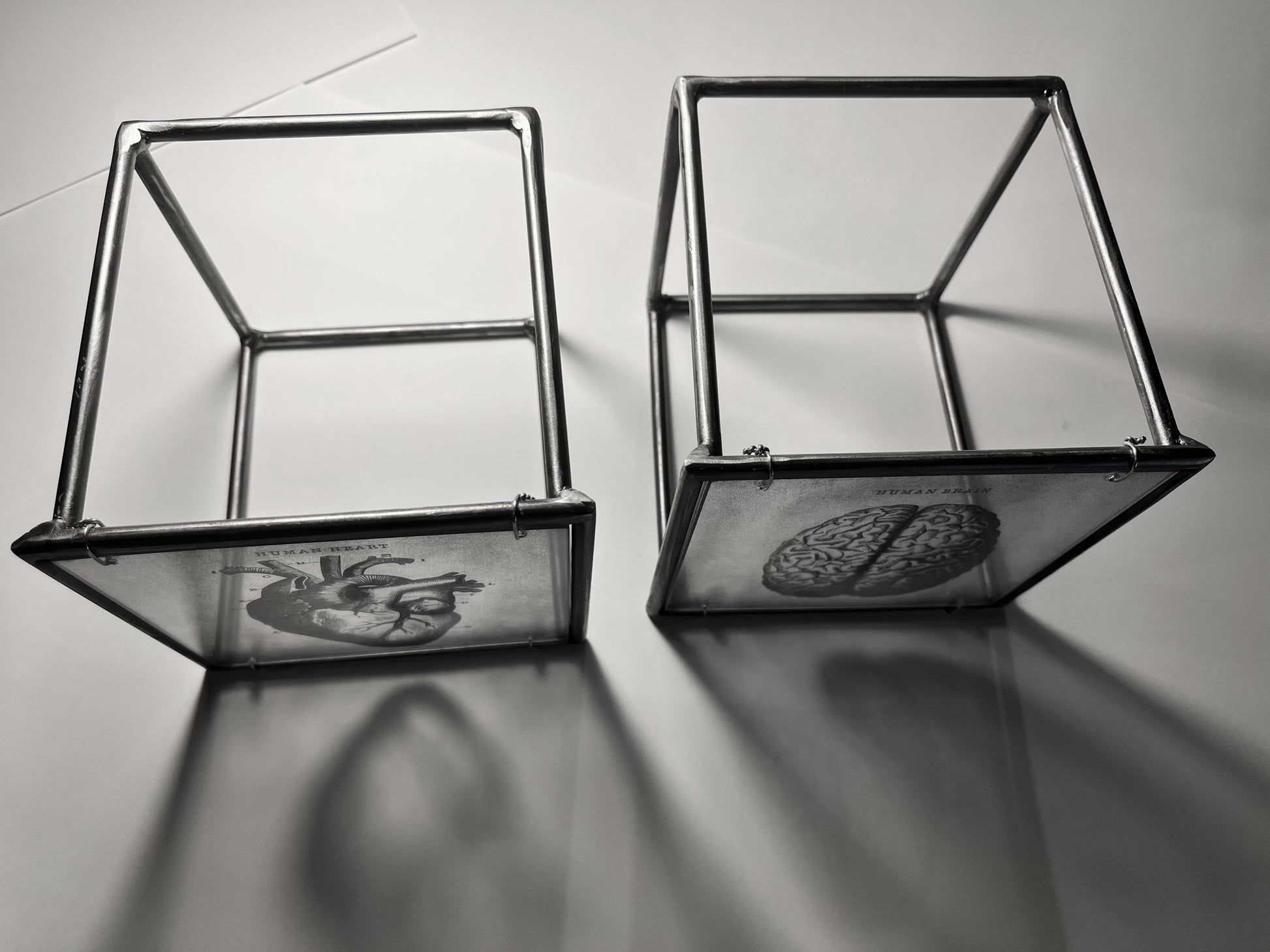 Modern Interior Metal Wall Art Sculpture Thinking of You with All My Heart: Sculpture Diptych Artandshadow