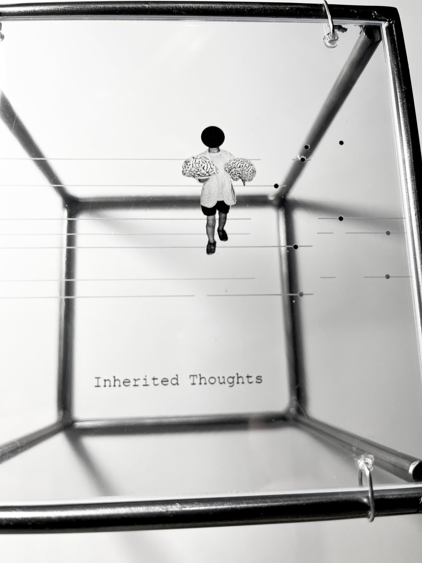 Metal Wall Art Sculpture Set, Humorous Thought Organizer, Minimalist Design