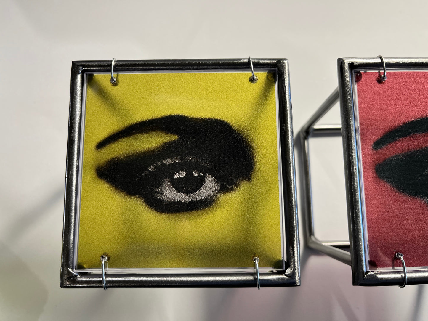 Modern Interior Metal Wall Art Sculpture Pop Art Lips Triptych — Three Colours, One Iconic Kiss Artandshadow
