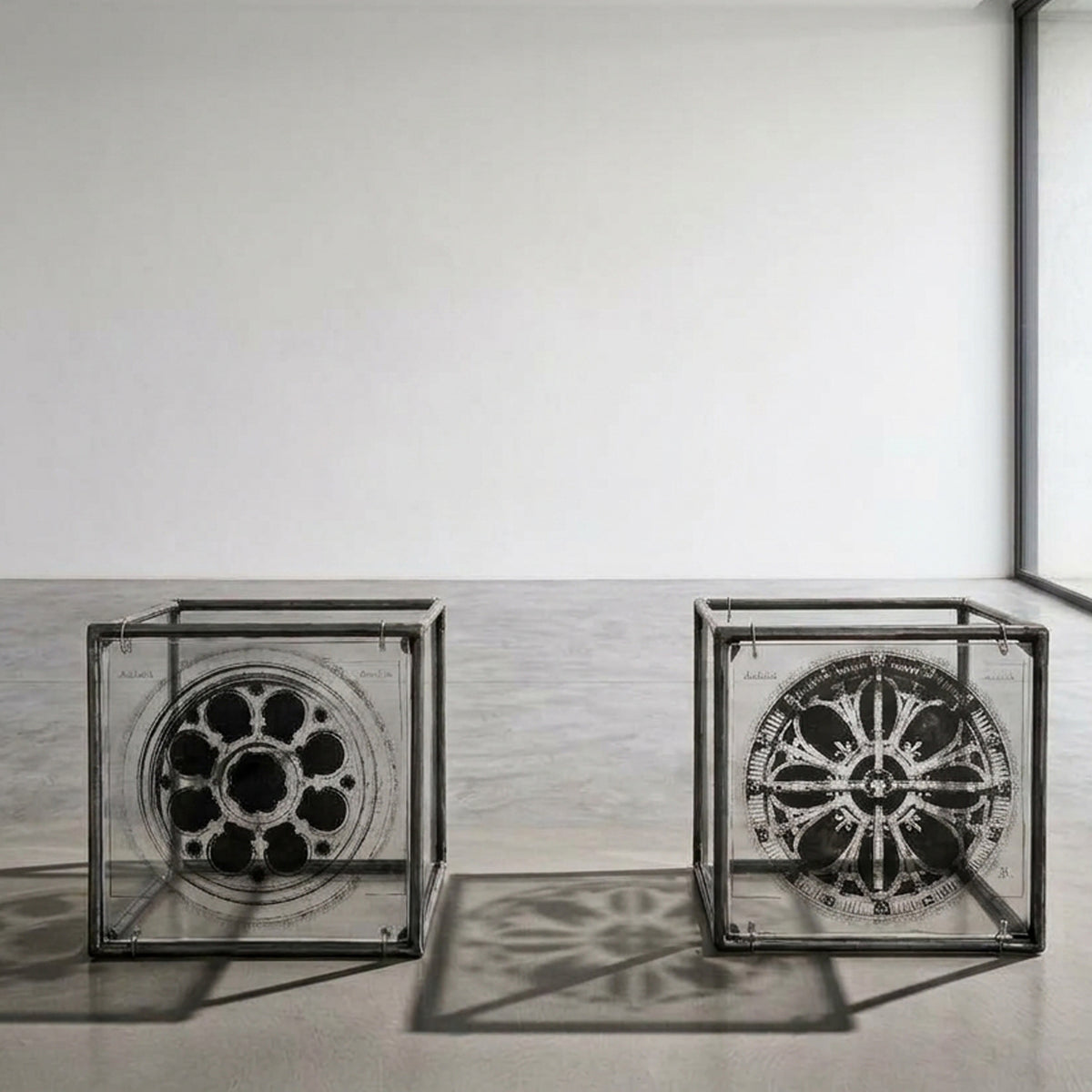 Rose Window Diptych - Architectural wall art