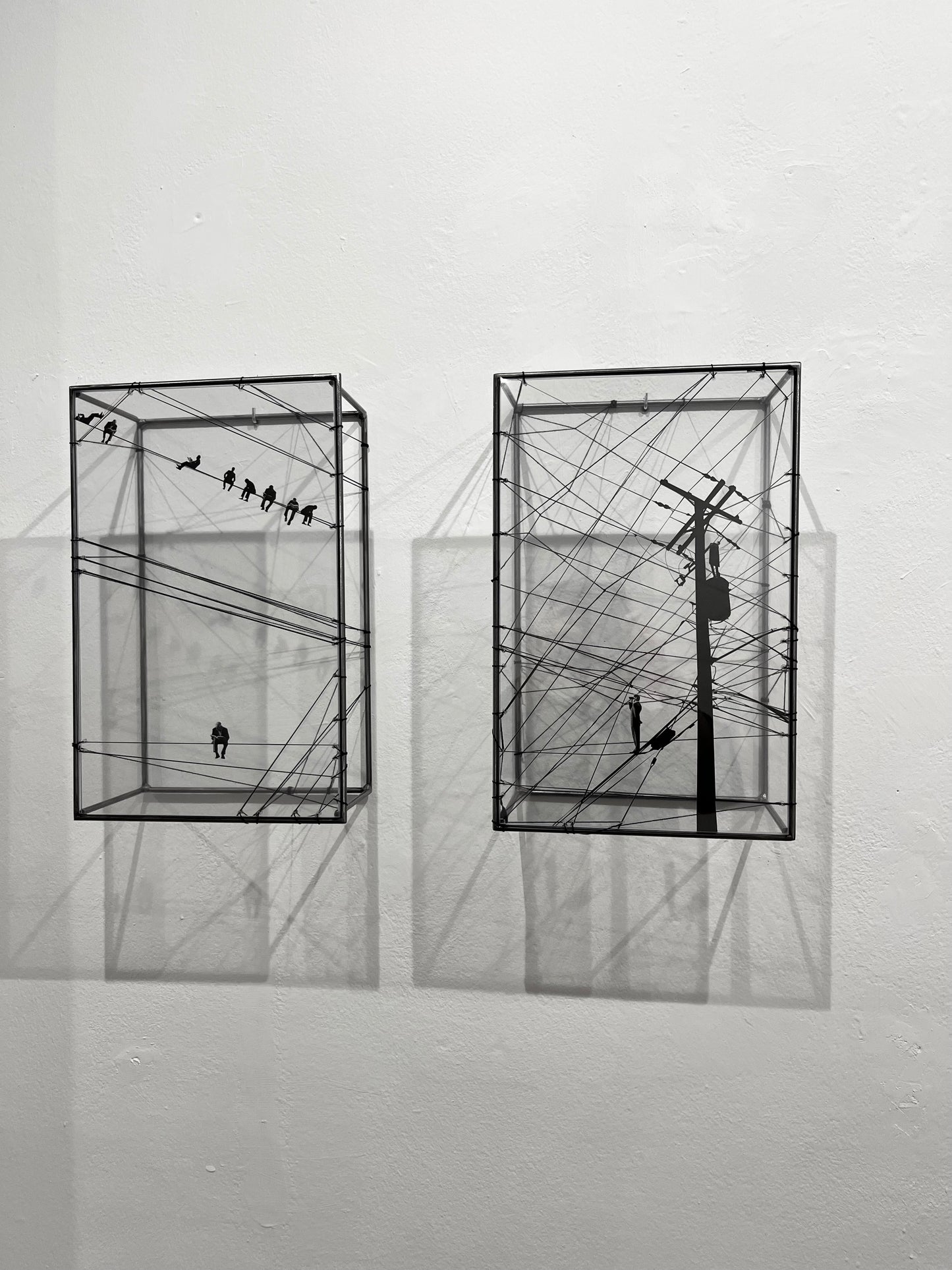 Numbered Limited Edition Wall Sculpture Free Like a Bird: Limited Edition Metal & String Art Diptych Artandshadow
