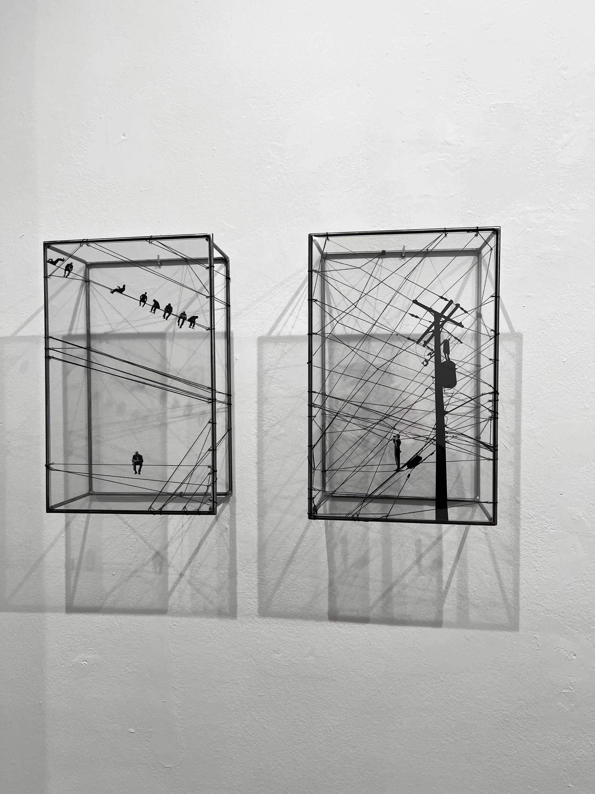 Numbered Limited Edition Wall Sculpture Free Like a Bird: Limited Edition Metal & String Art Diptych Artandshadow