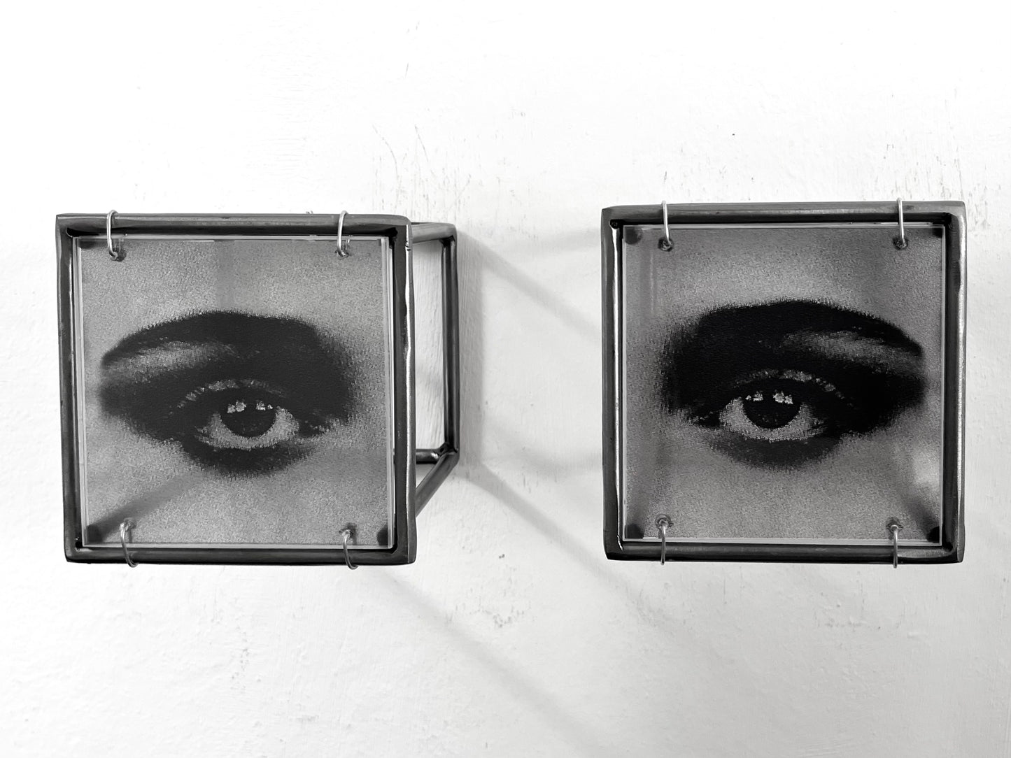 Tríptico de cara de arte pop - Escultura de arte de pared interior