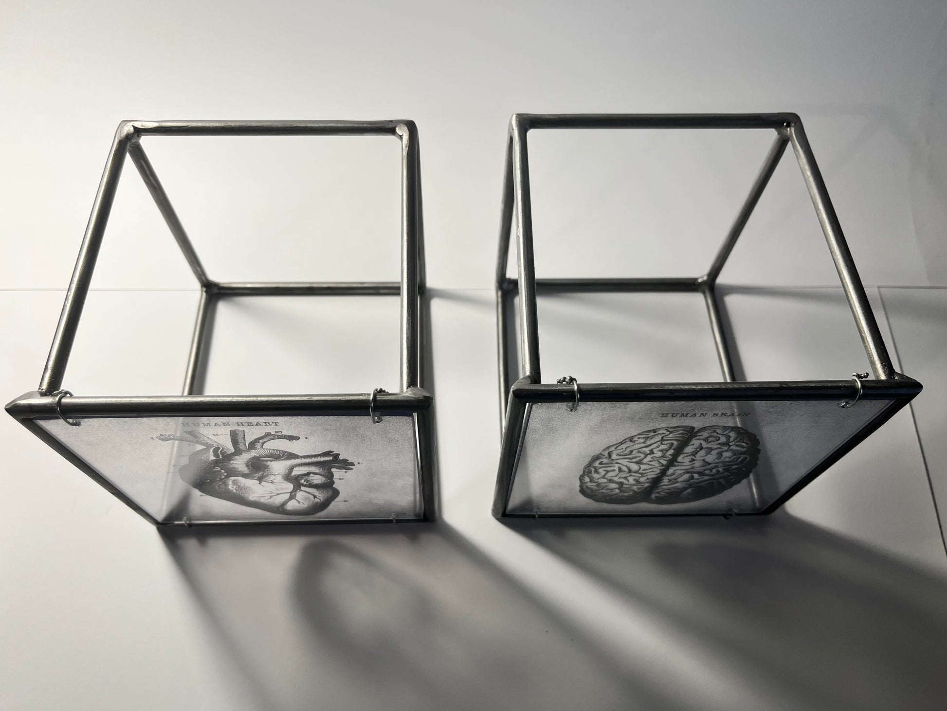 Modern Interior Metal Wall Art Sculpture Thinking of You with All My Heart: Sculpture Diptych Artandshadow