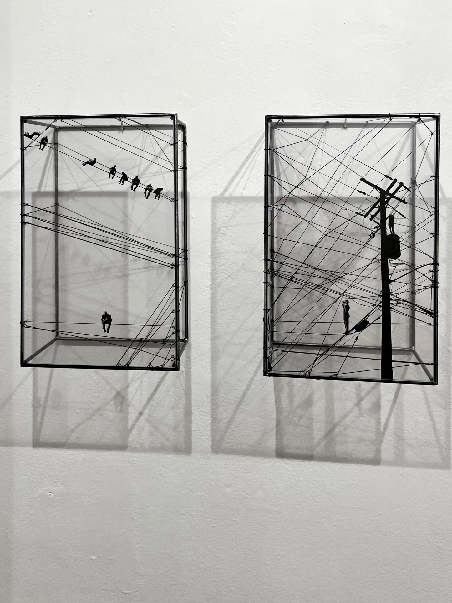 Free Like a Bird, diptych sculpture, dimensional wall art